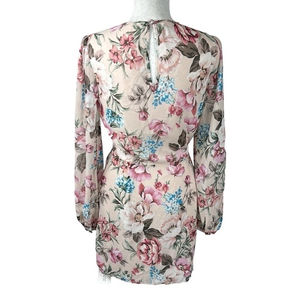 Yumi Kim Tie Me Over Full of Love Blush Mini Dress Women's M Pink Floral NWT - Picture 3 of 16